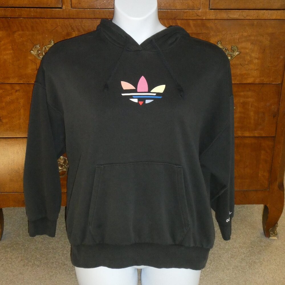 Adidas Trefoil Black Hooded Sweatshirt Men’s Small